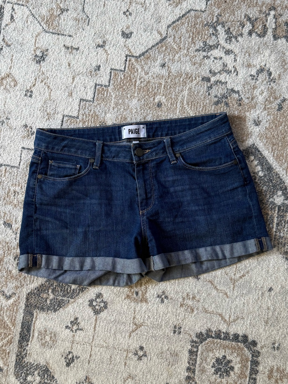 PAIGE “Jimmy Jimmy Short” Indigo Blue Denim Jeans Size 28